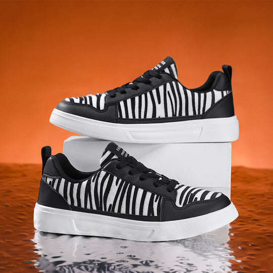 Damen Sportliche Sneakers mit elastischer Schnürsystem und modischem Streifenmuster EB