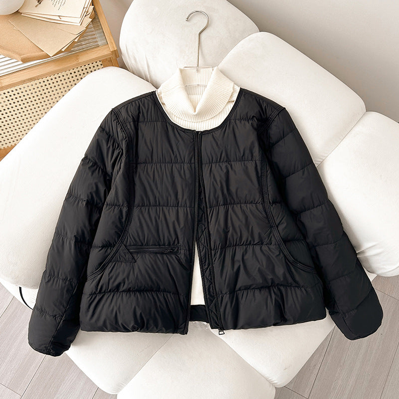Damen Bequeme gesteppte Freizeitjacke mit hochschließendem Kragen und seitlichen Taschen EB