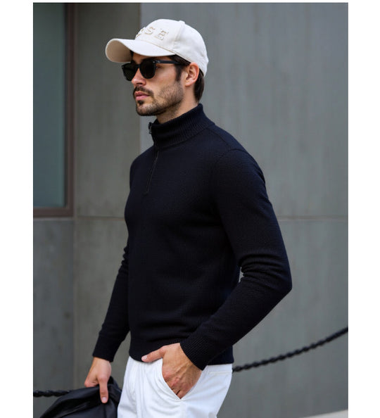 Herren Rollkragenpullover mit modernem Strukturdesign EB