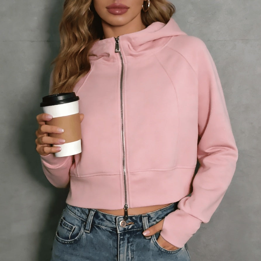 Damen sportliche und modische Jacke mit Kapuze EB