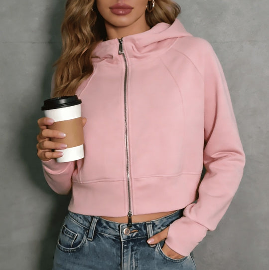 Damen sportliche und modische Jacke mit Kapuze EB