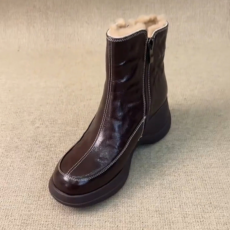 Damen modische Winterstiefel mit bequemer Innenpolsterung und rutschfester Sohle EB