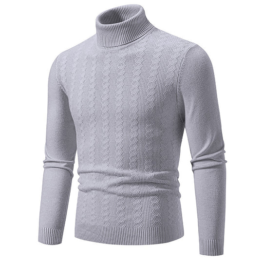 Herren Komfortabler Rollkragenpullover mit strukturiertem Design und hochwertiger Baumwolle EB