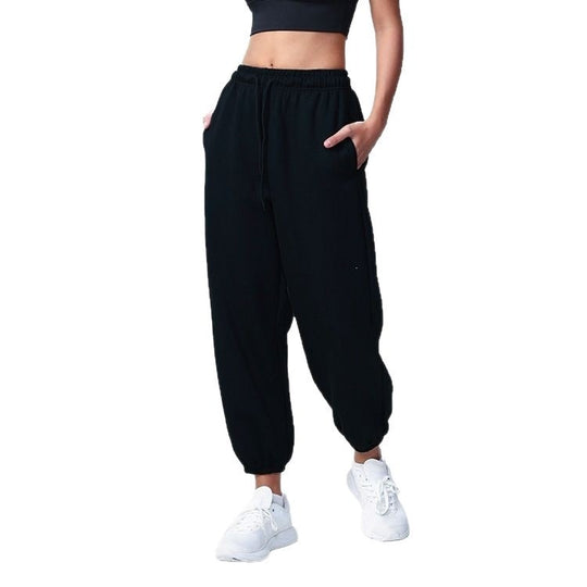 Damen nan atmungsaktive Performance-Joggerhose mit hohem Komfortbund, verstellbarem Kordelzug und elastischen Schlauchbündchen EB