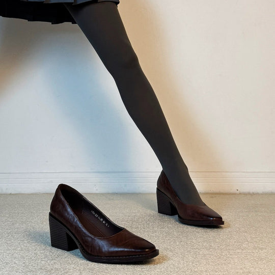 Damen elegante Pumps mit komfortablem Blockabsatz EB