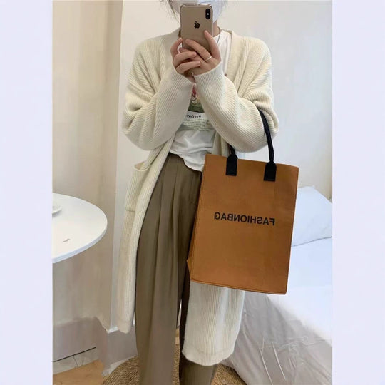 Damen Weicher Strickmantel mit großzügigen Taschen und weitem Schnitt EB