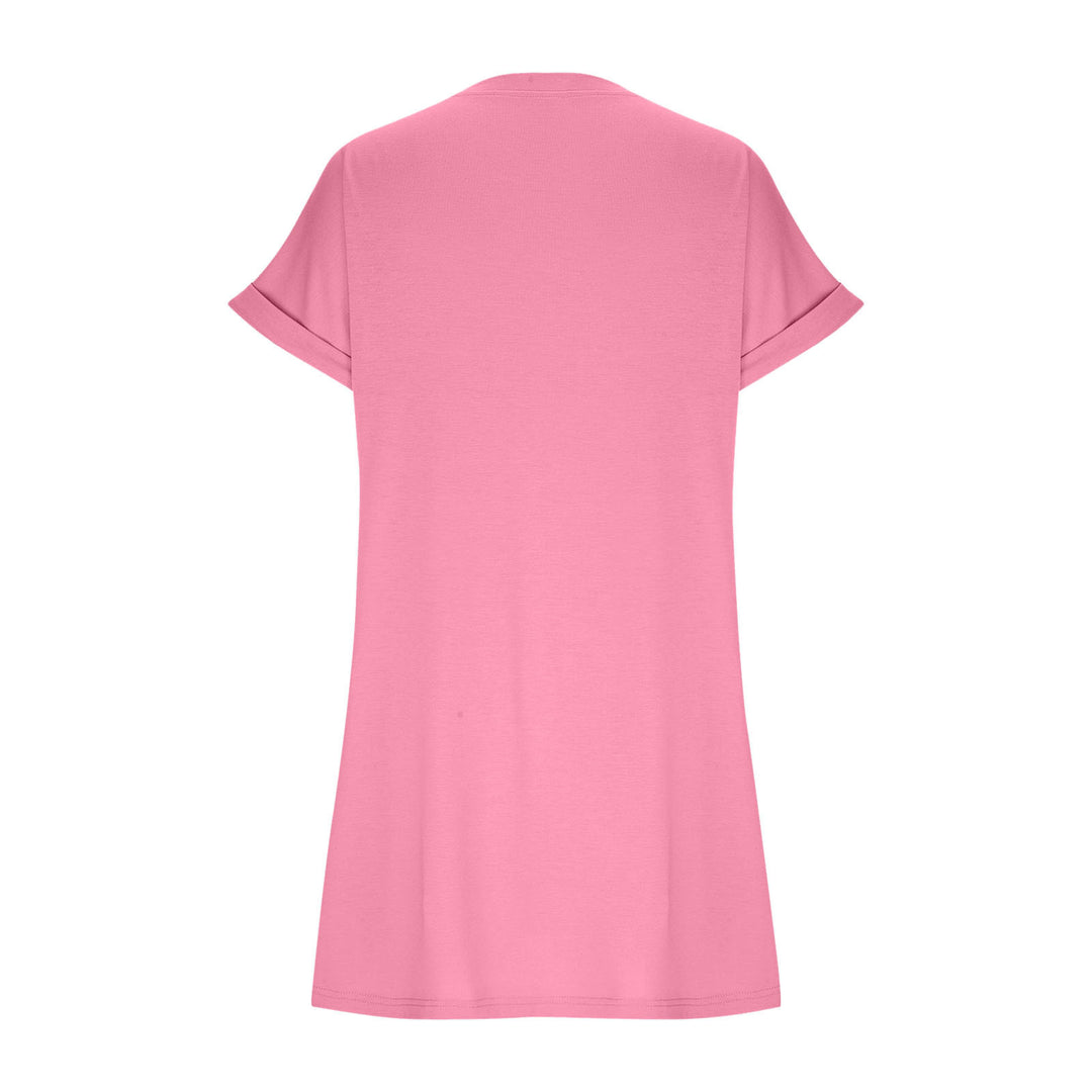 Damen lässiges T-Shirt Kleid mit praktischen Taschen EB