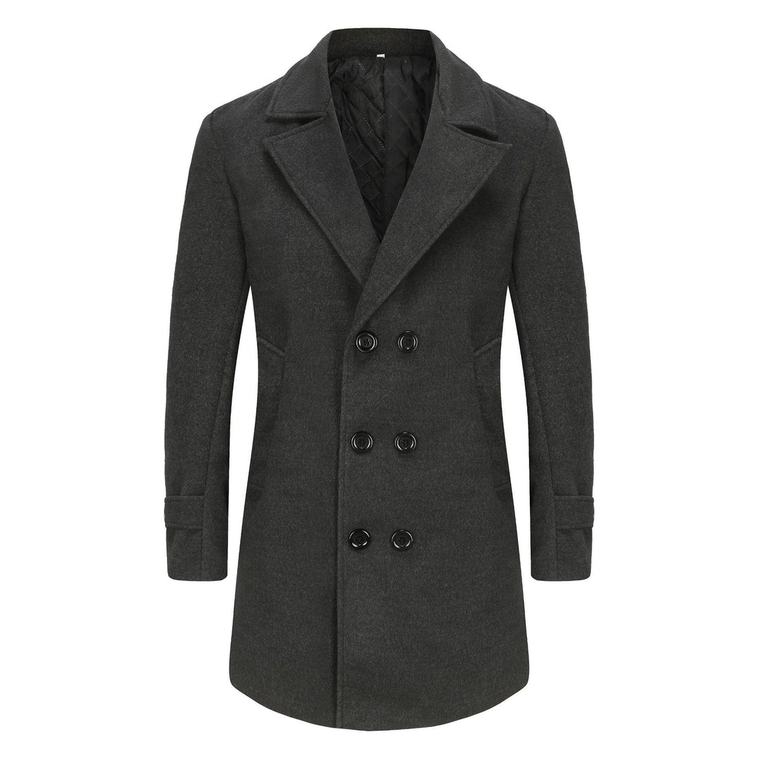 Herren stilvoller und eleganter Übercoat mit doppelter Knopfreihe EB
