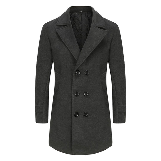 Herren stilvoller und eleganter Übercoat mit doppelter Knopfreihe EB