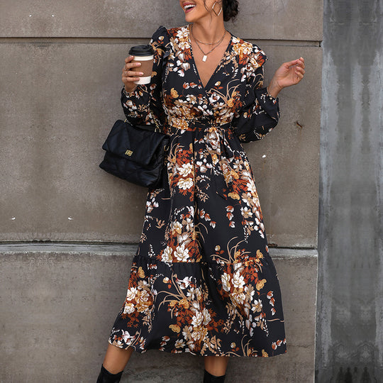 Damen Maxikleid mit raffinierten Rüschendetails und eleganter Taillierung EB