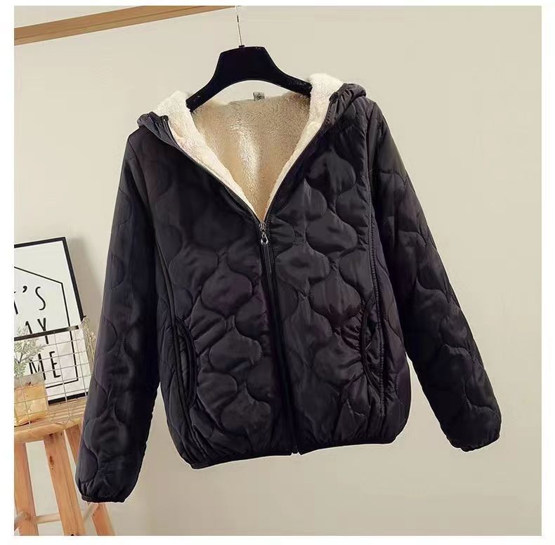 Damen gesteppte Winterjacke mit Kapuze EB