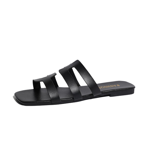 Damen Elegante und flache Riemchensandalen EB