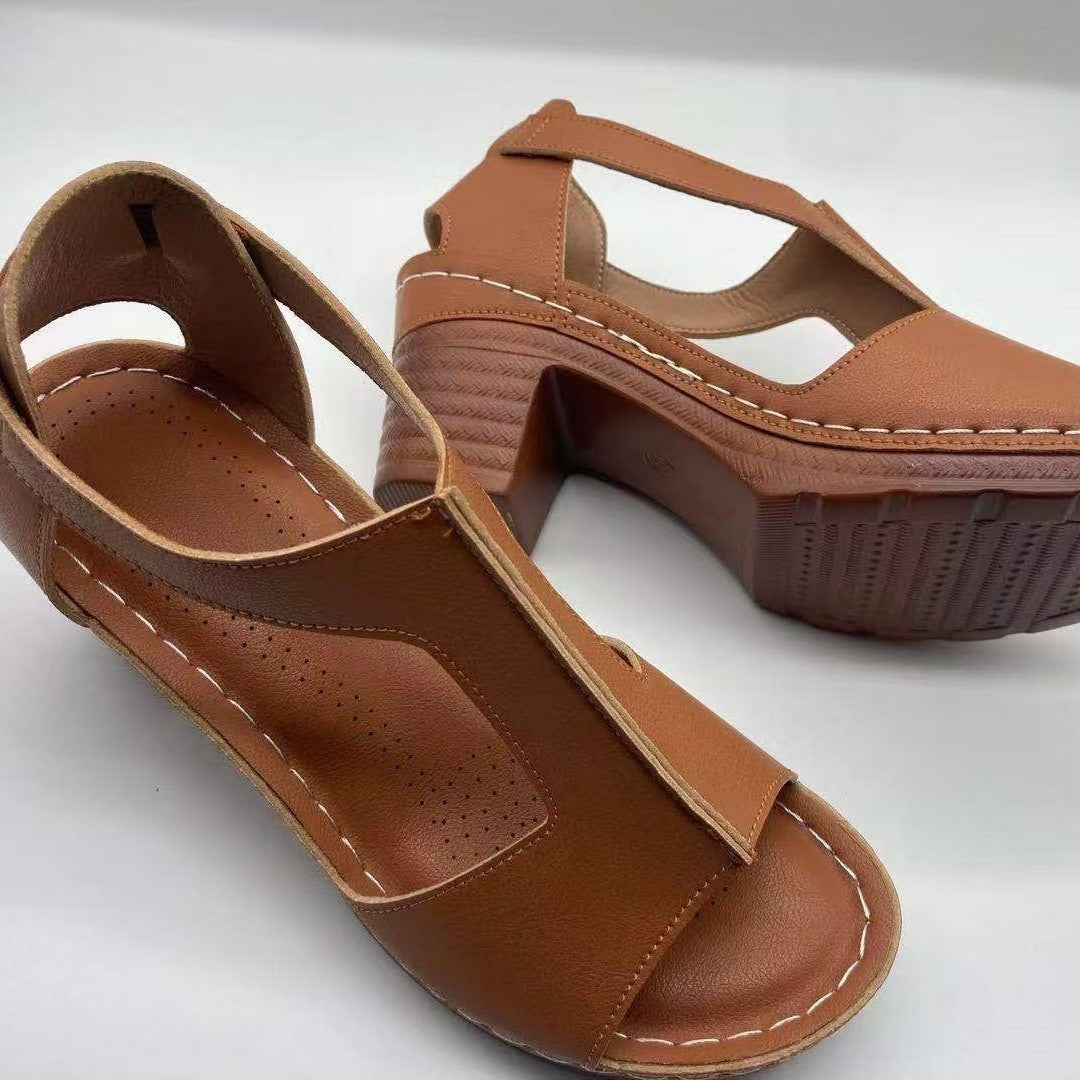 Damen Komfortable Wedge-Sandaletten mit verstellbarem Riemendesign und ergonomischem Fußbett EB