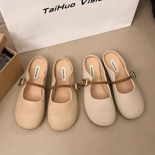 Damen Ballerinas mit verstellbarem Riemen und weichem Innenfutter EB