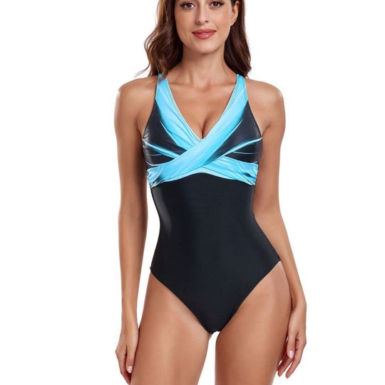 Damen Einteiliger Badeanzug mit verführerischem Cross-Over Design EB