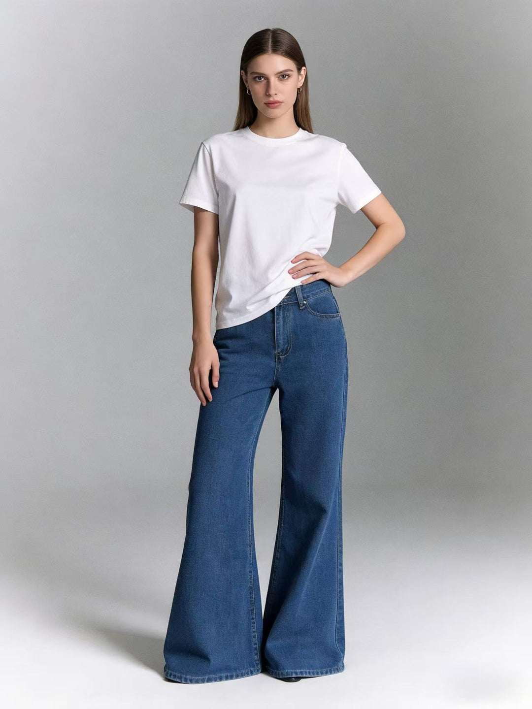 Damen nan hochwertiges Rundhals-Basicshirt aus Bio-Baumwolle mit Regular-Fit und verstärkten Nähten EB