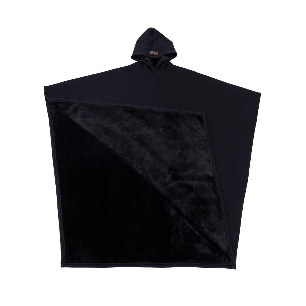 Unisex nan extra-großer Kapuzen-Poncho Kuschelüberwurf mit Mikrofleece-Innenfutter und Thermo-Wärmespeicher EB
