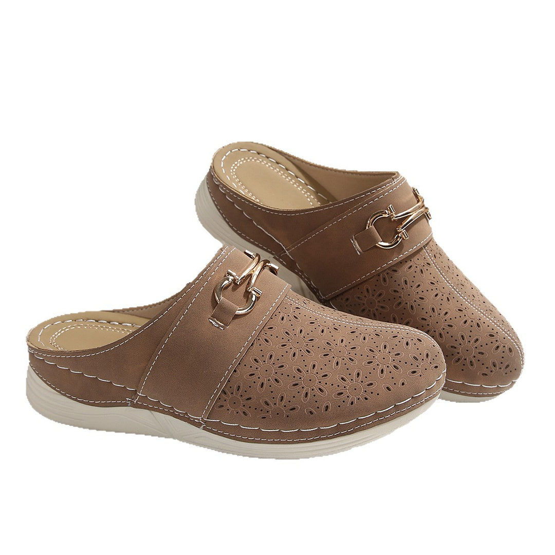 Damen Clogs mit floralem Lochdesign und komfortabler Fußbettgestaltung EB