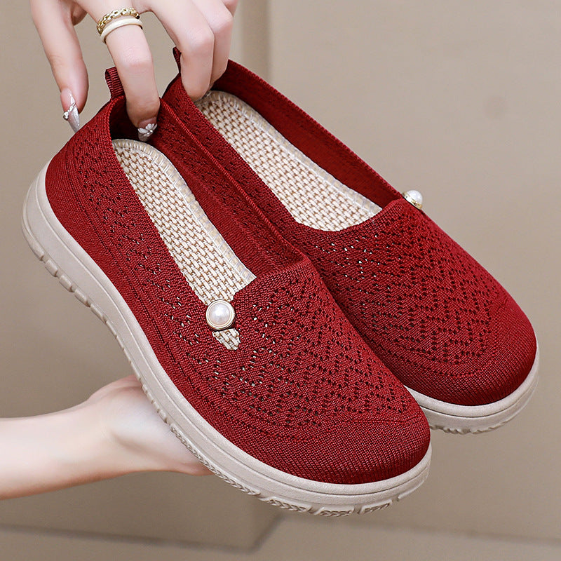 Damen Bequeme und stilvolle Slipper mit feiner Strickstruktur EB
