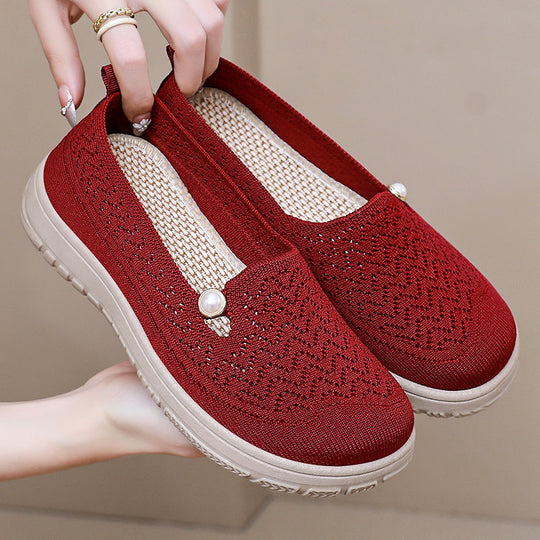 Damen Bequeme und stilvolle Slipper mit feiner Strickstruktur EB