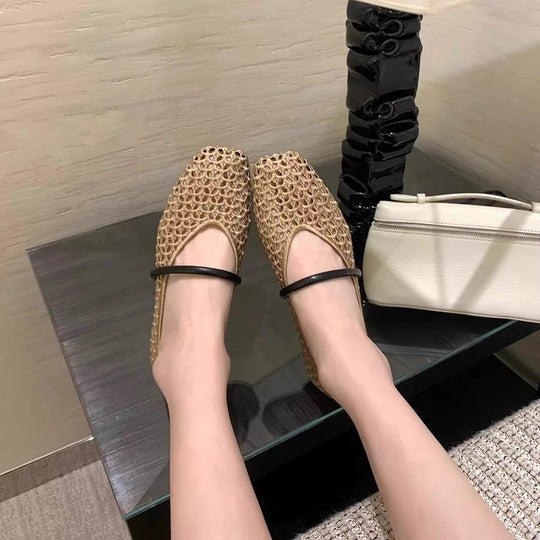 Damen Elegante und atmungsaktive Ballerinas mit modischem Netzdesign EB