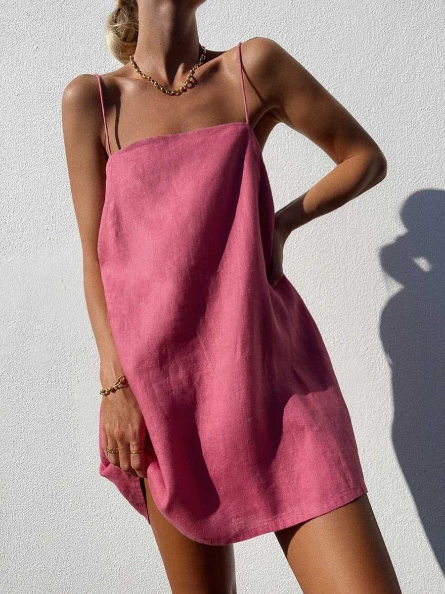 Damen lässiges Trägerkleid aus leichtem Material EB