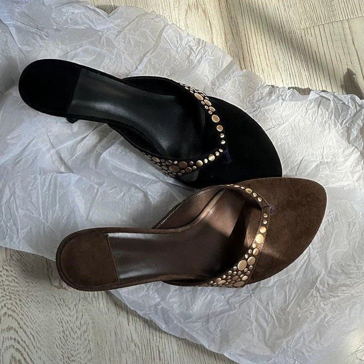 Damen elegante Zehentrenner mit modischem Schmuckdetail EB