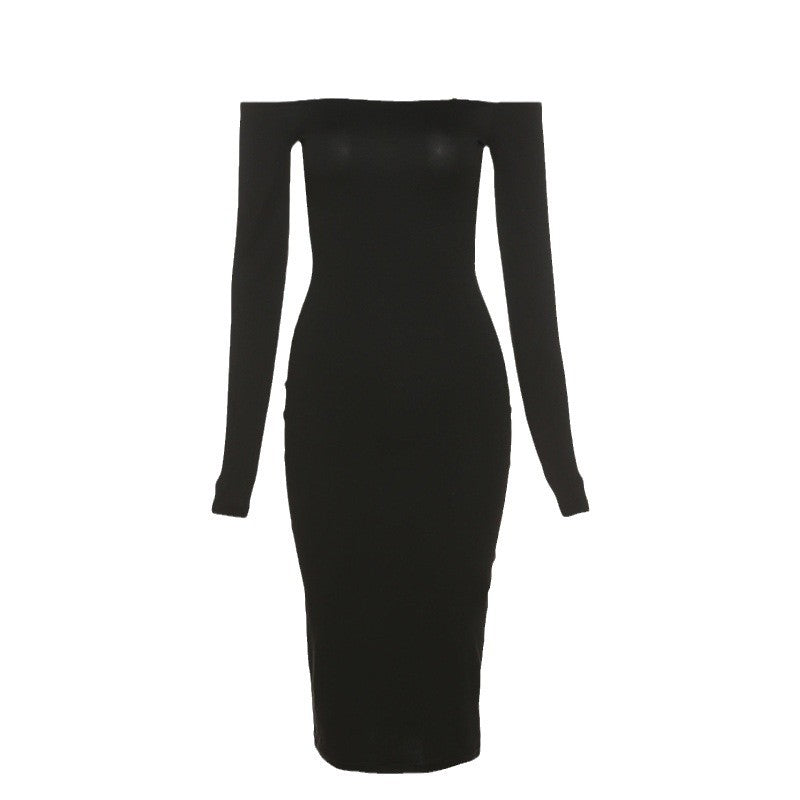 Damen Figurumspielendes Midikleid mit schulterfreier Silhouette EB