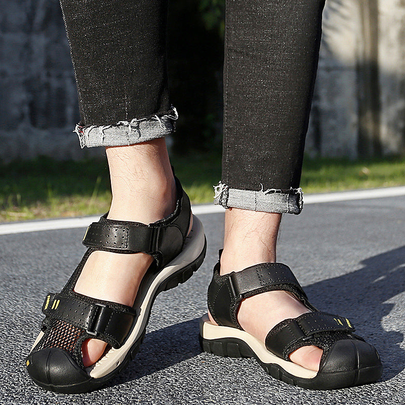 Herren Freizeit-Sandalen mit verstellbaren Klettverschlüssen und rutschfester Sohle EB