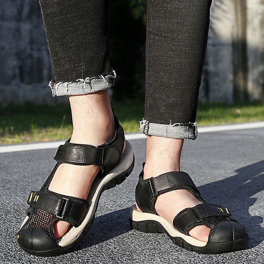 Herren Freizeit-Sandalen mit verstellbaren Klettverschlüssen und rutschfester Sohle EB