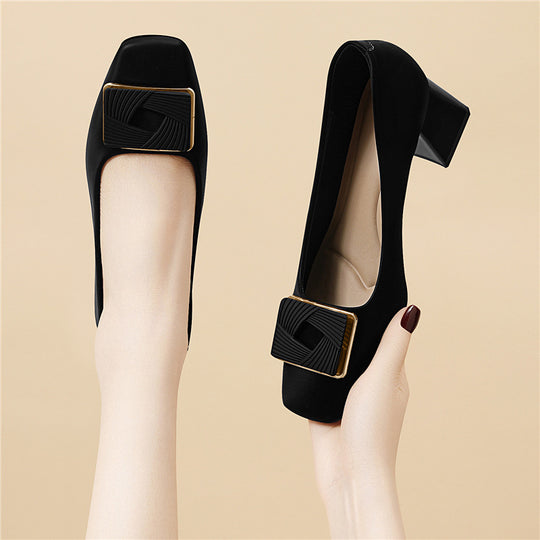 Damen elegante Ballerinas mit hochwertiger Schmuckschließe EB