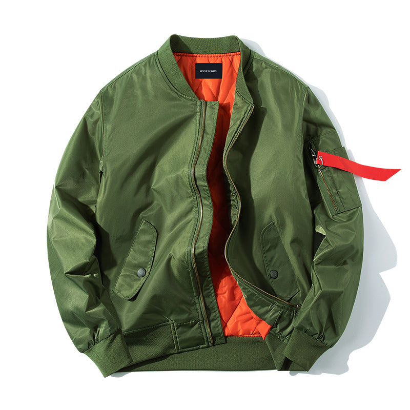 Men's  water-resistant ripstop flight bomber jacket with quilted lining and sleeve zipper utility pocket EB