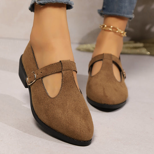 Damen Elegante Ballerinas mit verstellbarem Riemen EB