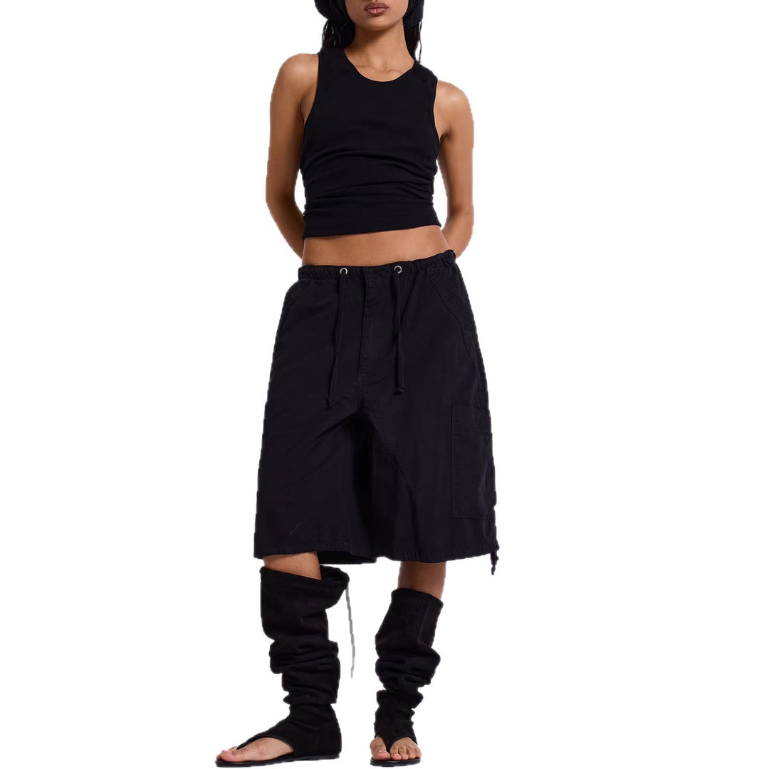 Damen lässige kurze Cargo-Shorts mit verstellbarem Bund und praktischen Taschen EB