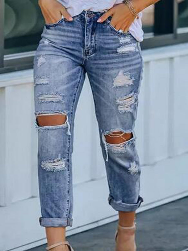Damen Ripped Jeans im Used-Look EB
