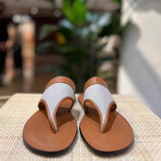 Damen Zehentrenner-Sandalen mit ergonomischem Riemendesign und rutschfester Sohle EB