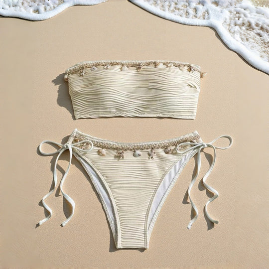 Damen Bandeau-Bikini mit raffinierten Muschel-Details EB