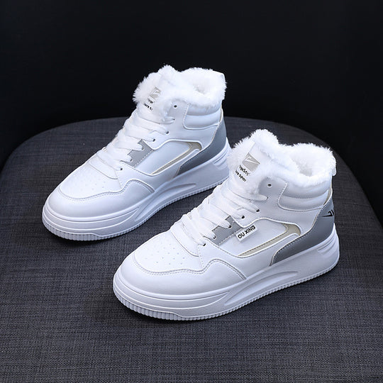 Damen warme High-Top Sneakers mit kuscheligem Innenfutter EB