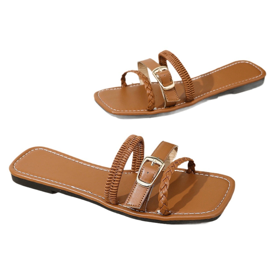 Damen Komfortable Riemensandalen mit geflochtenem Design EB
