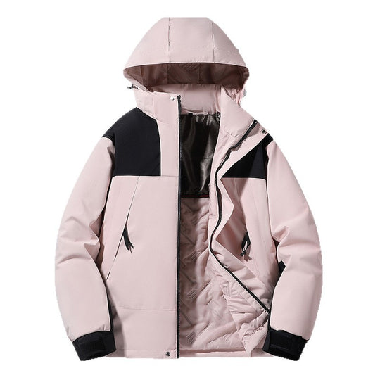 Herren Softshell-Isolationsjacke mit Kapuze, kontrastbesatz und verstellbaren Klettmanschetten EB