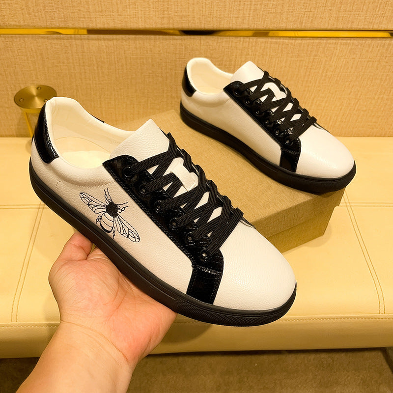 Damen modische Sneakers mit gestickter Bienenmuster und gepolsterter Innensohle EB