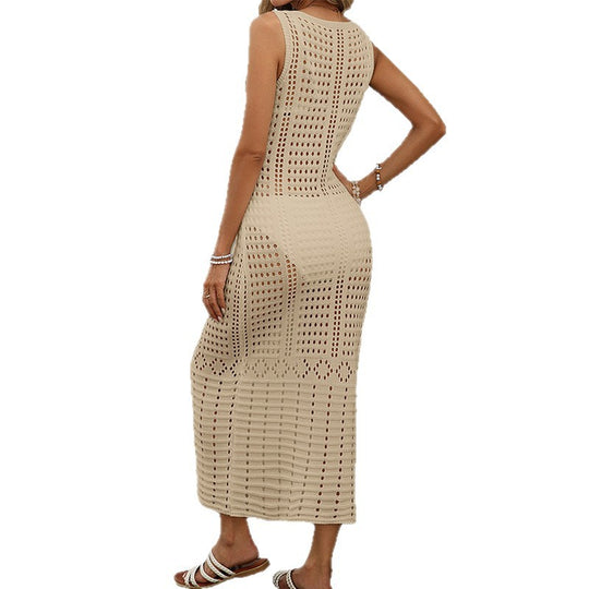 Damen luftiges Strickkleid im modischen Cut-Out Design EB