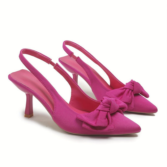 Damen elegante Slingback-Pumps mit dekorativem Schleifen-Detail EB