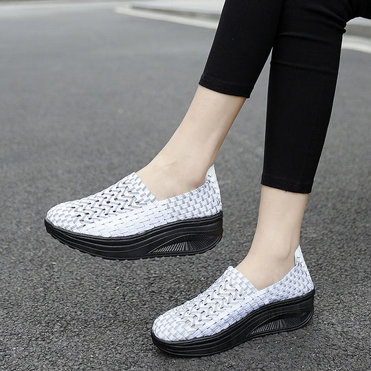 Damen Atmungsaktive Slip-On Sneakers mit flexiblem Obermaterial und dämpfender Sohle EB