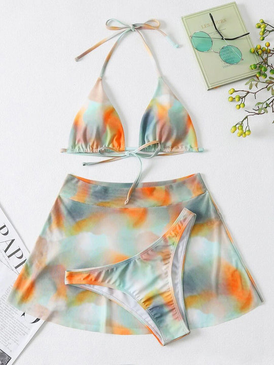 Damen Bikini-Set mit transparentem Rock EB