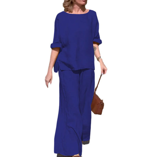 Damen Lässiges Zweiteiliges Outfit mit weitem Schnitt und lässigem Design EB