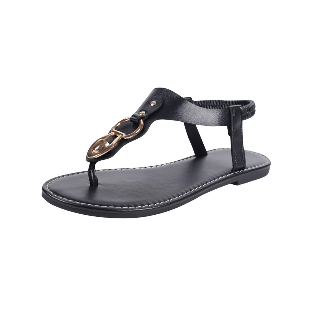 Damen elegante Zehentrenner-Sandalen mit modischem Verschluss und anatomisch geformtem Fußbett EB