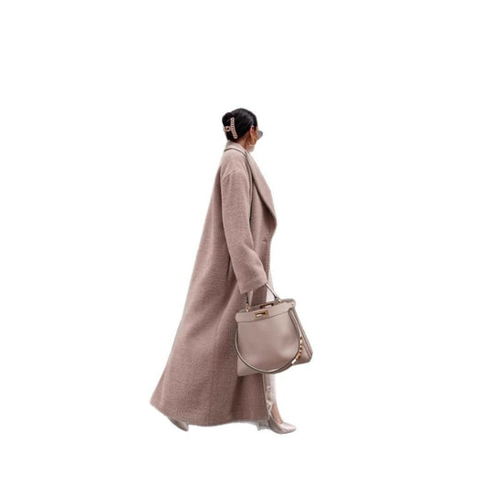 Damen Eleganter und warmer Wollmantel mit schmalem Schnitt EB