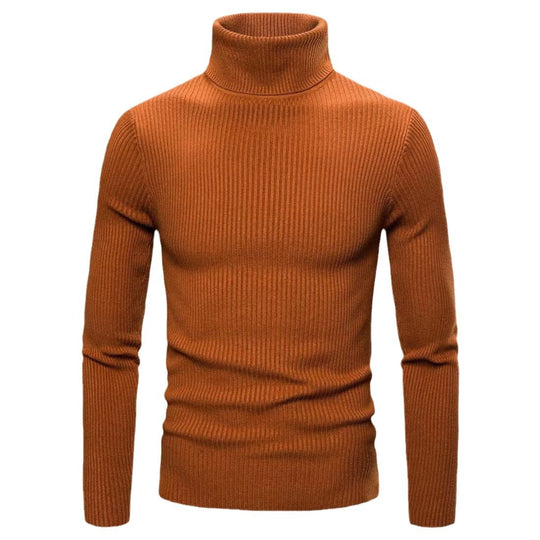 Herren nan gerippter Rollkragenpullover schmal geschnitten aus Feinstrick mit Stretch und thermoregulierender Wollmischung EB