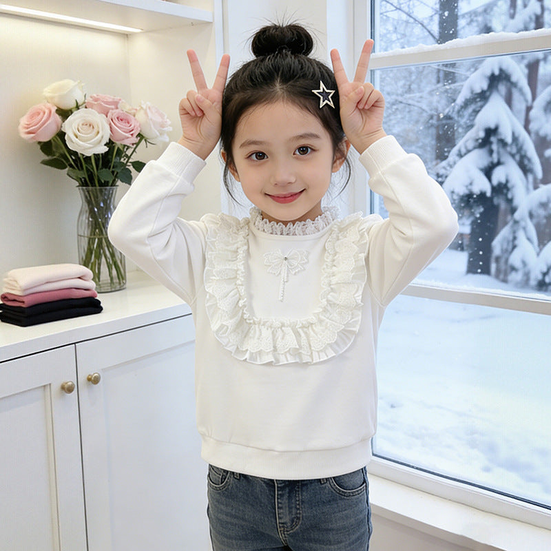 Mädchen Sweatshirt mit Rüschendetails EB